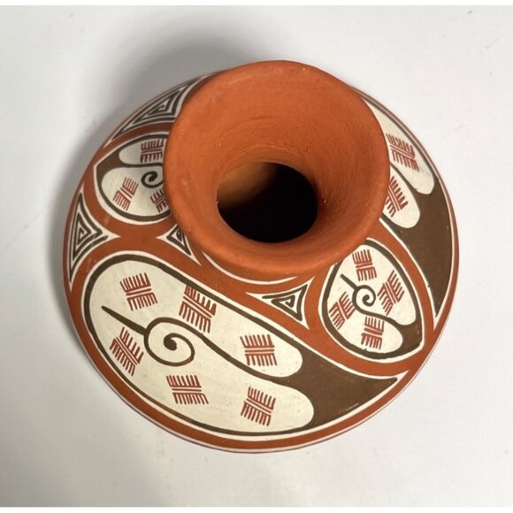 Clay Pottery Vase Quibor Lara Folk Art Venezuela 3.5" - Picture 3 of 6